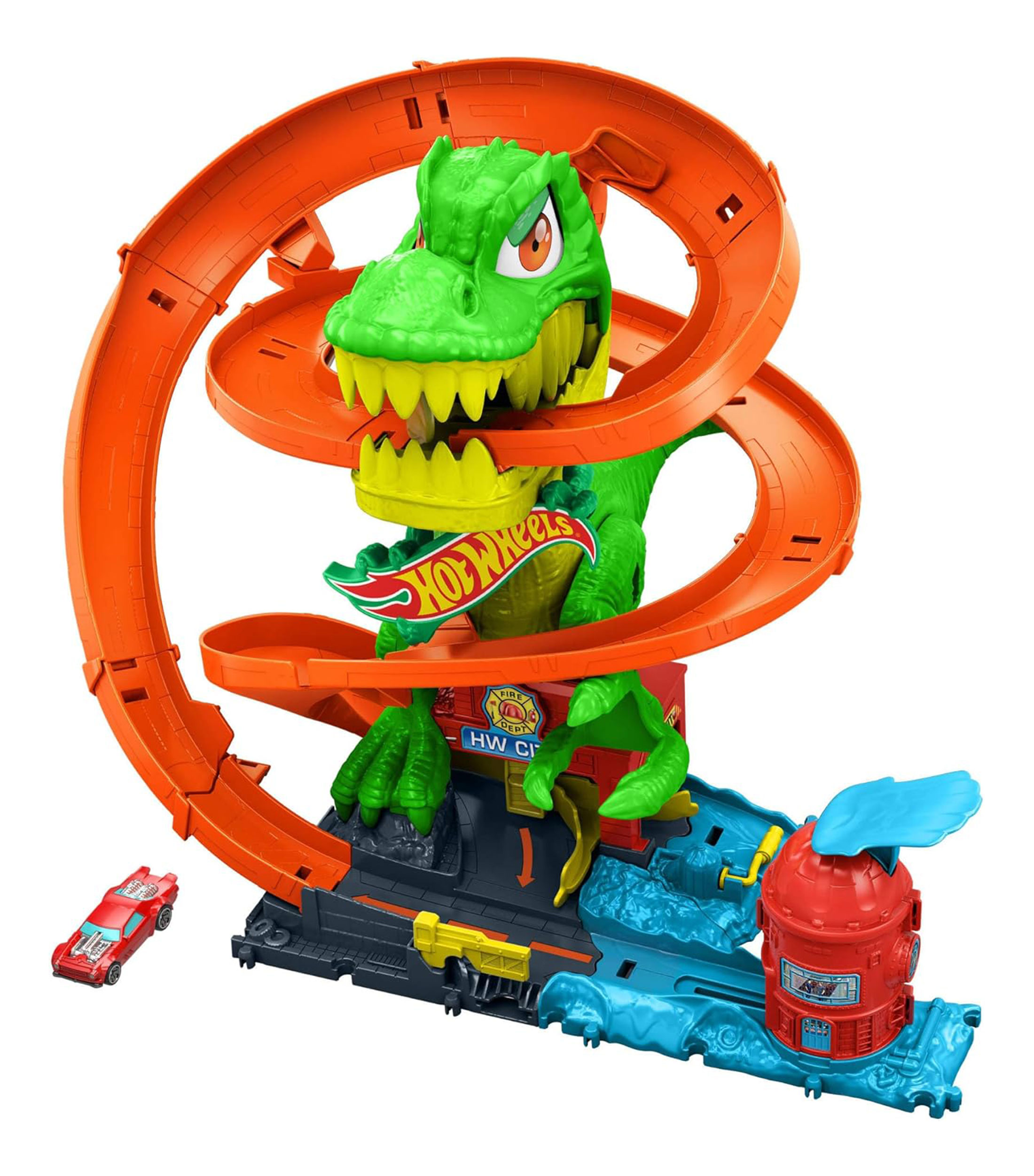 Hot Wheels Pista Hot Wheels T Rex vs Estación de Bomberos El Palacio de Hierro