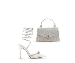 Zapatilla blanca y bolso de mano color blanco