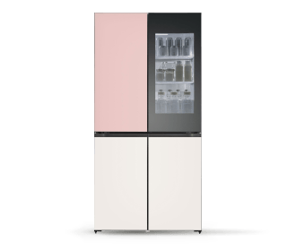 refrigerador blanco con rosa, LG