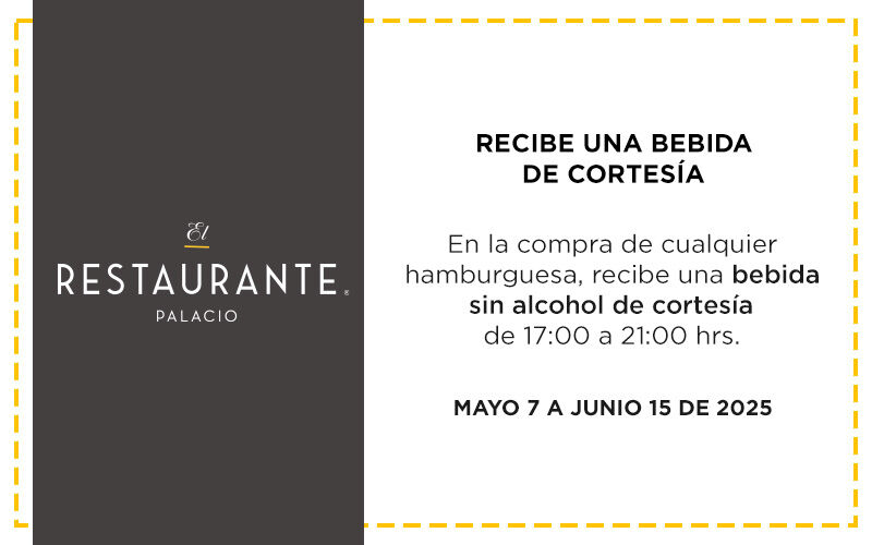 Recibe una bebida de cortesía