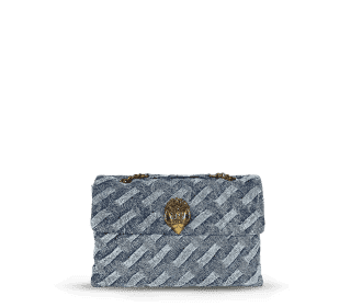 Bolsa color gris con broche dorado