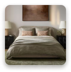 Cama con edred&oacute;n y almohadas, Edredones, Hogar
