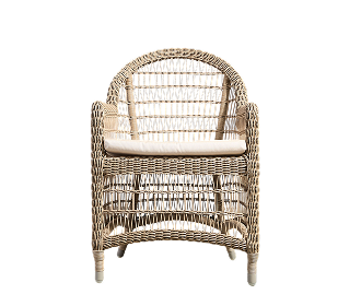 Silla de mimbre color cafe claro