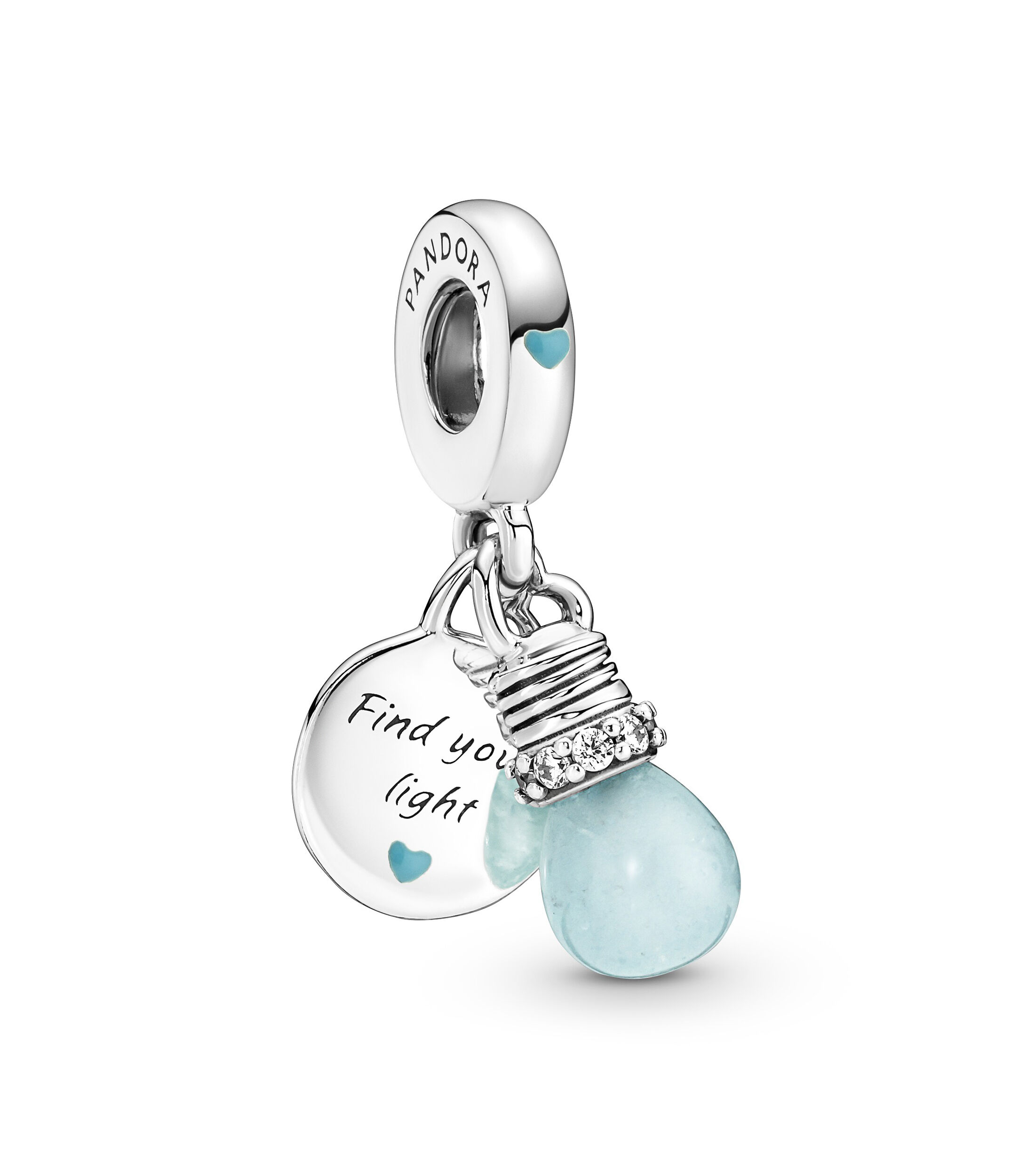 Pandora Charm Colgante en plata Foco que Brilla en la Oscuridad Mujer