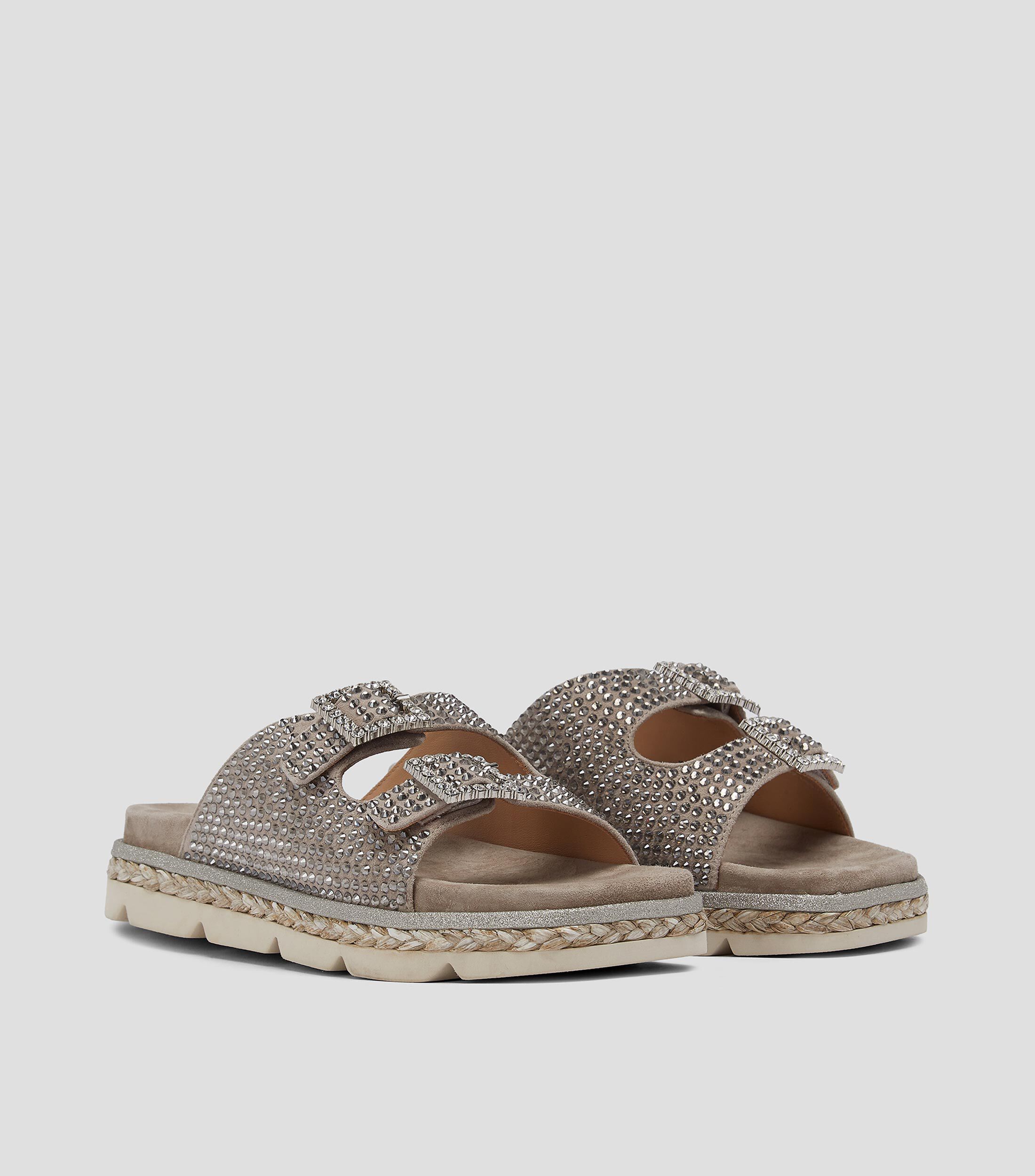 Sandalias Planas Para Mujer Alma En Pena - Con Pedrería Y Puntera Cuadrada, Tacón 1cm