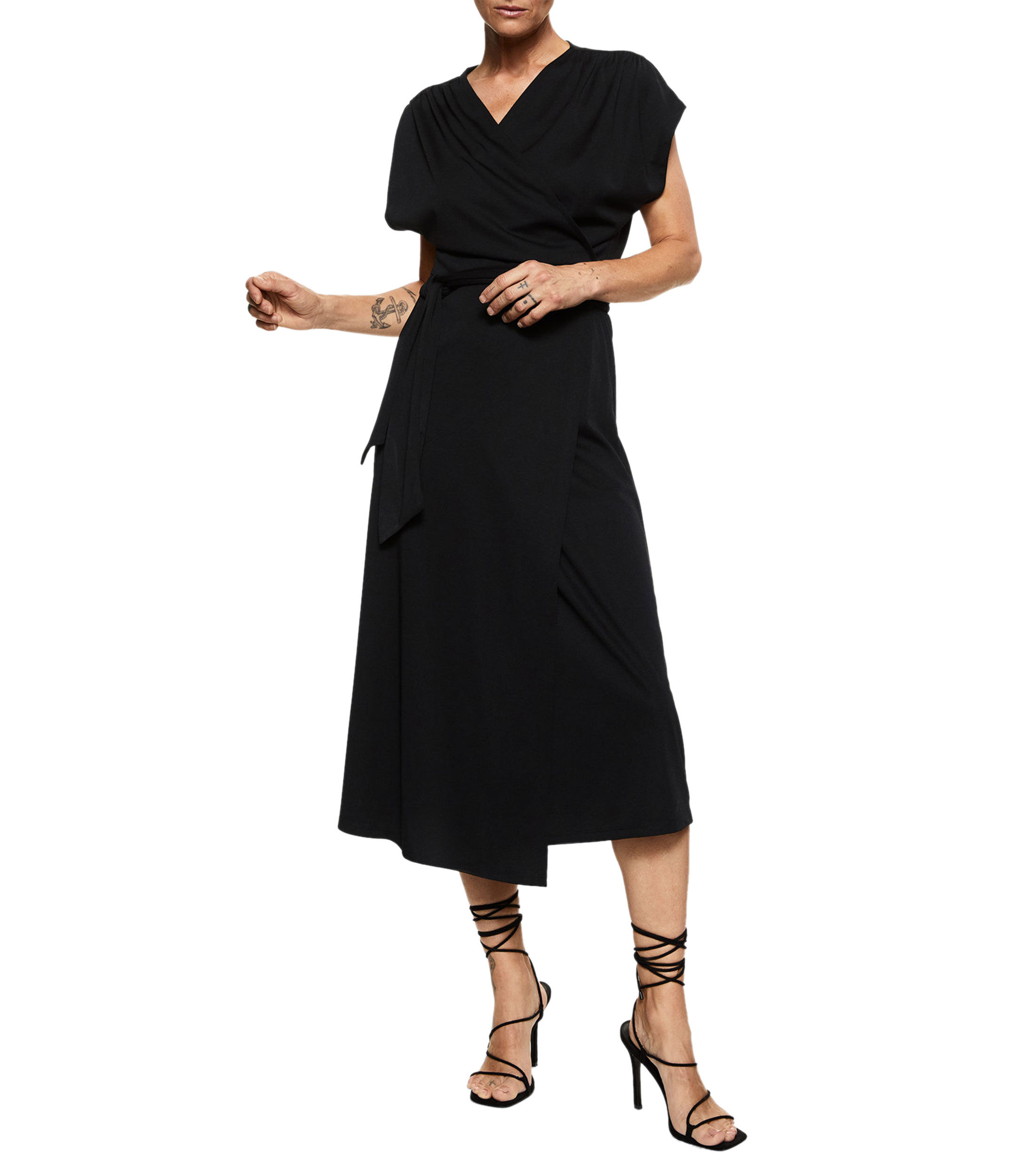 Mango Vestido formal largo manga corta liso Mujer El Palacio de Hierro
