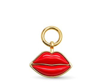 Imagen de llavero con forma de labios con labial rojo