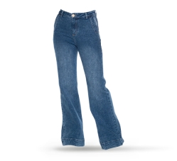 BPantalon de mezclilla azul recto, Jeans Mujer