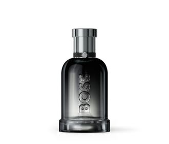 Fragancia de color negra con dorado, Hugo Boss