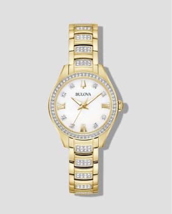 reloj dorado con plata Bulova