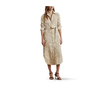 mujer con vestido cafe, VESTIDOS