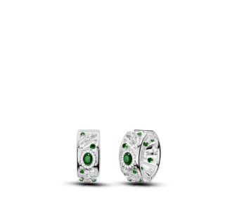 Par de aretes de plata con jade, APM MONACO