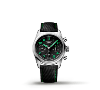 Reloj plateado con extensible y caratula negra, LONGINES