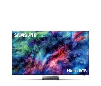 Imagen de una pantalla de la marca SAMSUNG con una imagen de ahua entonos morados, Electrónica, PLP TV y Video