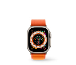 Imagen de reloj conta naranja caratula negra . Relojes