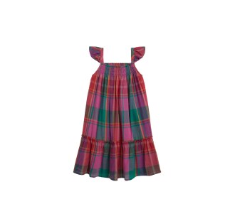 vestido rojo con verde, BEBES MODA ROPA