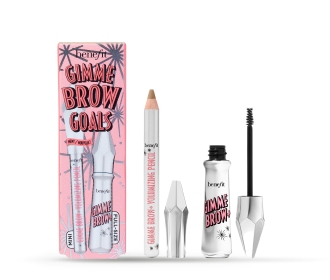 set de maquillajes con productos color plata