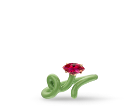Imagen de anillo verde con flor roja, BEA BONGIASCA