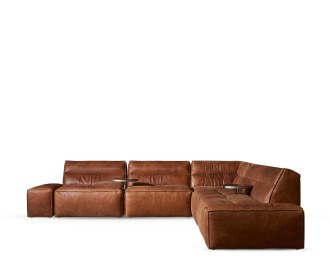 sillon de madera con cojines negros, CASA PALACIO