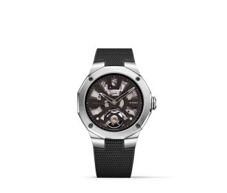 Imagen de reloj plateado con negro. BAUME & MERCIER