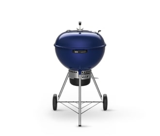 asador redondo color a zul con detalles plateados, MUEBLES EXTERIOR