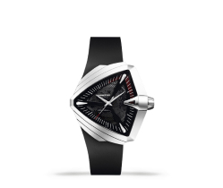 reloj triangular caratula y cinta negra, carcasa plateada, RELOJES HOMBRE