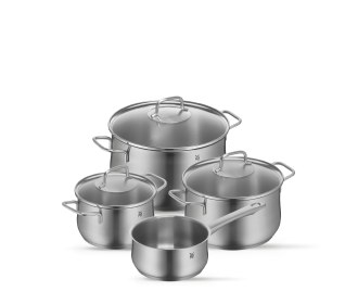 bateria de cocina plateada