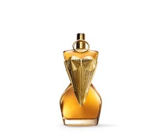 botella en forma de torzo femenino color dorado, Fragancias mujer, Jean Paul Gaultier