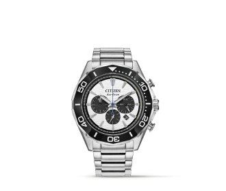 Reloj plateado con negro, CITIZEN