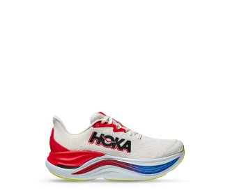 Tenis blanco ccon detalles rojos y azules, Hombre