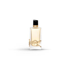 Imagen de un frasco de perfume amarillo, YVES SAINT LAURENT