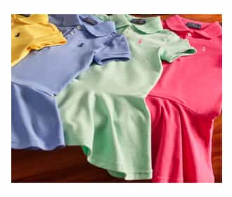 4 blusas polo de distintos colores Niñas