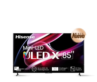 Imagen de una pantalla de la marca HISENSE con lines en tonos rojos y negros, Electrónica, PLP TV y Video