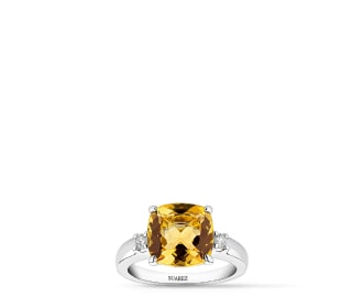 Anillo plateado con detalles dorados, SUAREZ