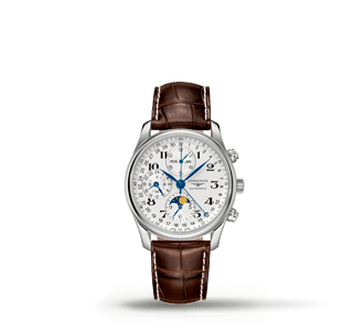 reloj color plateado con extensible cafe, LONGINES