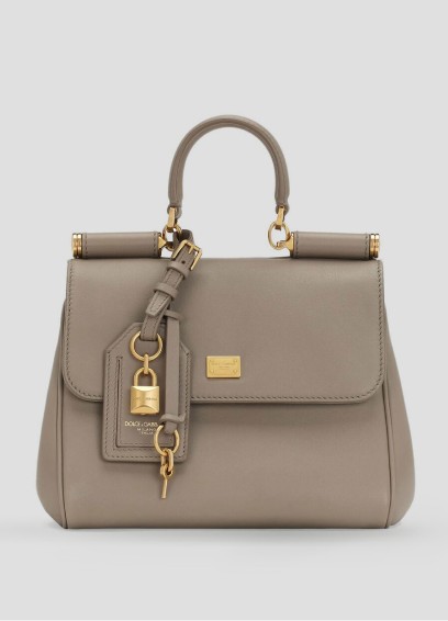 Bolso color cafe con broches dorados DOLCE & GABBANA