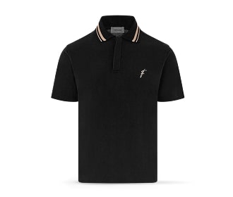 playera polo negra, FERRAGAMO