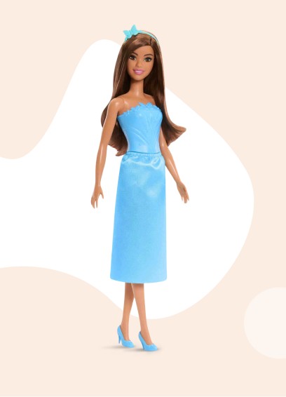 Muñeca BARBIE con vestido azul