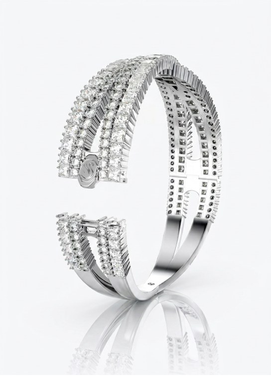pulcera plateada  Swarovski