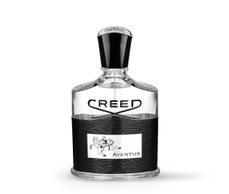 Imagen de un frasco negro con gris de perfume
