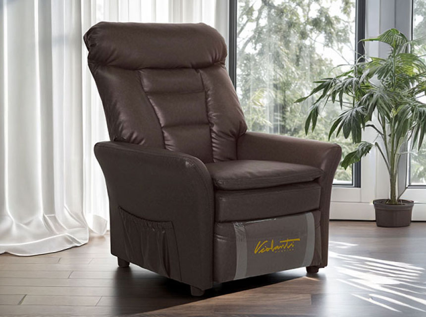 Sillon de piel color cafe VIOLANTI