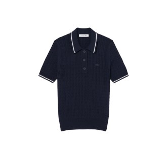 Playera tipo polo color azul marino mujer LACOSTE