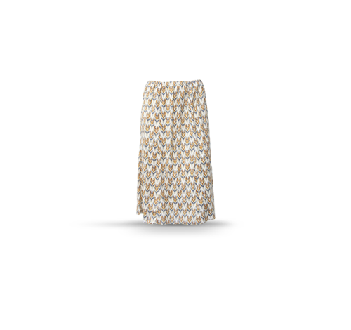 Imagen de una falda color cafe con blanco, ESCORPIÓN