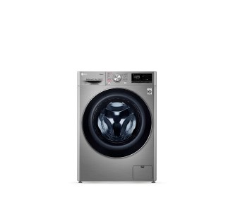 Imagen de lavadora gris con negro. HOGAR