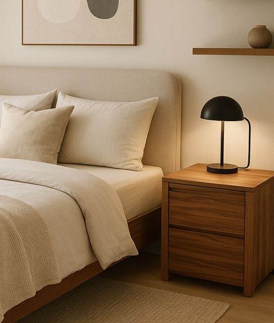 cama en color beige