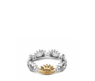 anillo plateado con dorado