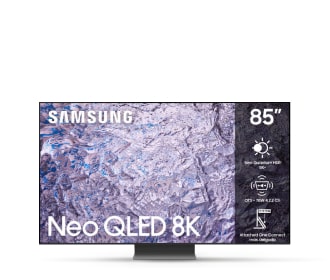 Imagen de una pantalla de la marca SAMSUNG con una imagen de ahua entonos morados, Electrónica, PLP TV y Video