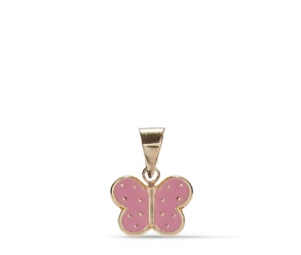 dije en forma de mariposa dorado con rosa, NIÑAS