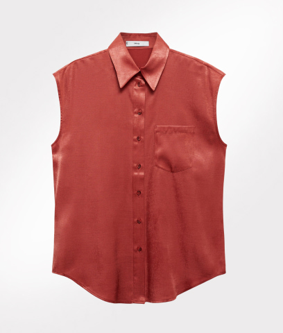Camisa sin mangas color marron