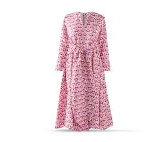vestido rosa con blanco, Dhierro